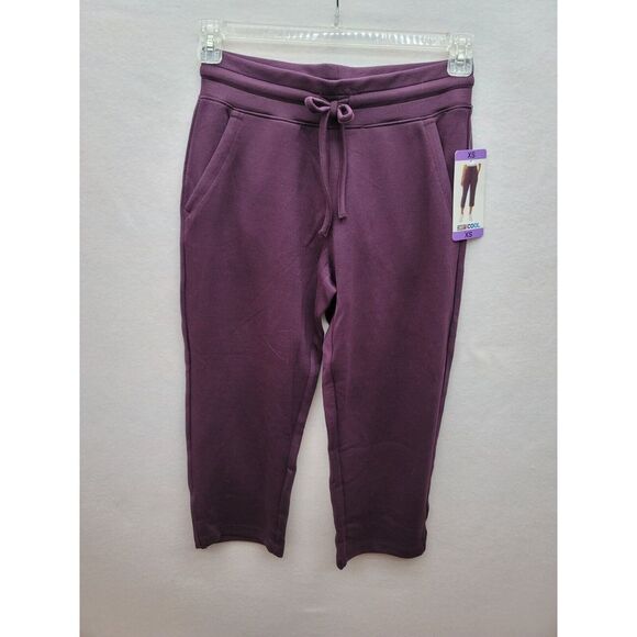 NWT 32  Degress Cool Capri‎ Leggings Womens XS Purple Stretch Drawstring - Picture 1 of 6